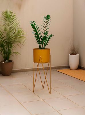 Imagen 2 del producto Porta Macetero Pedestal Decorativo Dorado 63 cm