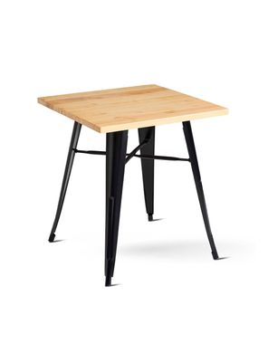 Mesa Metal Tolix cubierta Madera 70x70 cm