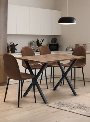 Imagen 2 del producto Comedor Hudson Mesa 75x70x120 4 Sillas Pu Café