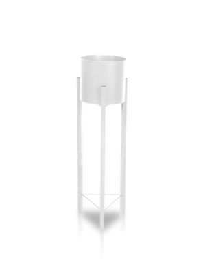 Porta Macetero Pedestal Decorativo Blanco 76 cm