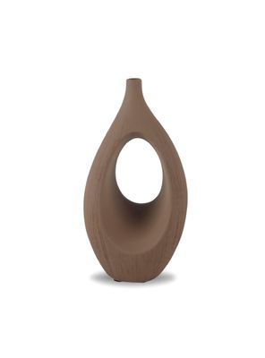 Florero Diseño Cerámica Café 26cm