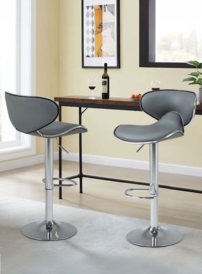 Imagen 2 del producto Pack de 2 Pisos de Bar Loft con Respaldo y Reposapiés Gris