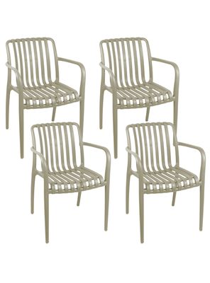 Pack 4 Sillas Terraza Plástica Giza Taupe