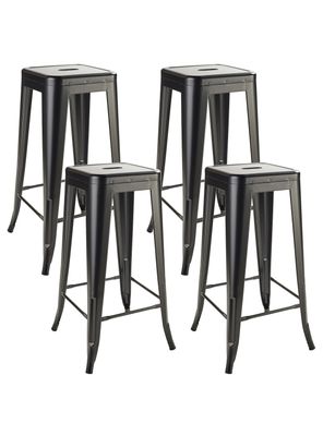 Pack 4 Pisos de Bar Metal Tolix Negro