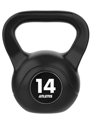 Kettlebell Mancuerna Pesa Rusa Cemento 14 Kg Negro