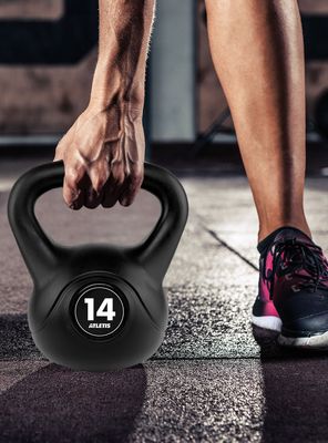 Imagen 2 del producto Kettlebell Mancuerna Pesa Rusa Cemento 14 Kg Negro