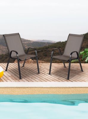 Imagen 2 del producto Silla de Terraza Textileno y Acero Café