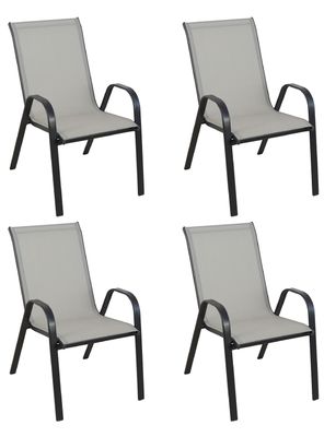 Imagen 1 del producto PACK 4 SILLAS DE TERRAZA  TEXTILENO Y ACERO