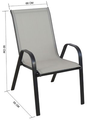 Imagen 2 del producto PACK 4 SILLAS DE TERRAZA  TEXTILENO Y ACERO