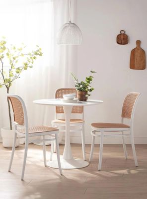 Imagen 2 del producto Pack 4 Sillas Terraza Plástica Cairo Blanca/Beige