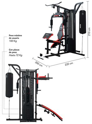 Imagen 2 del producto Home Gym Xtreme Force 400 - Todo en uno 72Kg