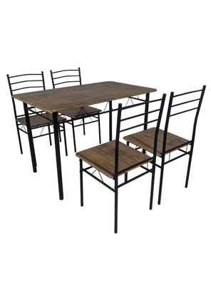 Juego de comedor 4P Capri Negro 74x70x110 cm