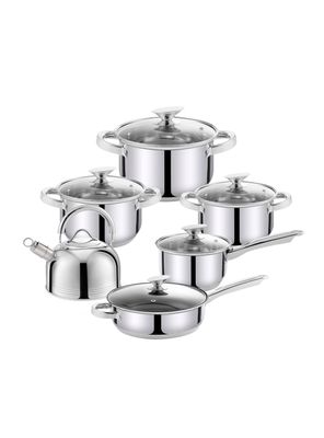 Batería 12 piezas acero inoxidable Clásica