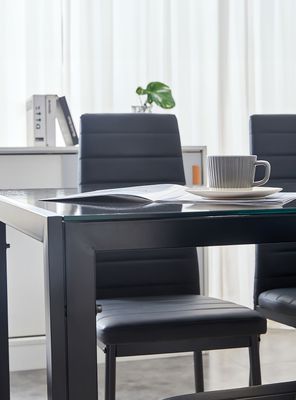 Imagen 2 del producto Mesa de Comedor Vidrio Negro 150x80x75cm