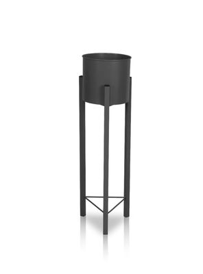 Porta Macetero Pedestal Decorativo Negro 76 cm