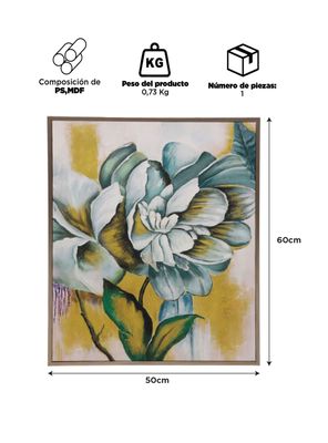 Imagen 2 del producto Cuadro Decorativo Flor 60x50cm