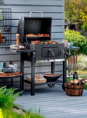 Imagen 2 del producto Parrilla a Carbón 108x137x57 cm Premium Bandeja Lateral