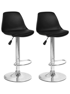 Pack 2 Sillas Altas De Bar Taburete Orlando-t Negro
