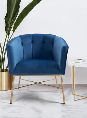 Imagen 2 del producto Poltrona Sitial Terciopelo Navona Azul