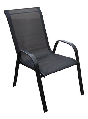 Silla de Terraza Textileno y Acero Negro