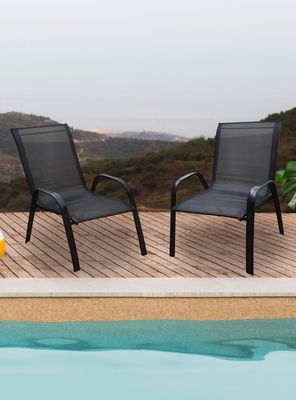 Imagen 2 del producto Silla de Terraza Textileno y Acero Negro