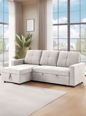 Imagen 2 del producto Sofá Cama 3 Cuerpos Beige 216x106x91cm Almacenaje