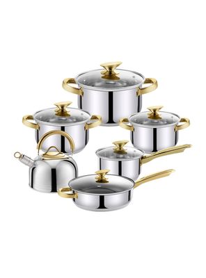 Batería 12 piezas acero inoxidable Viena