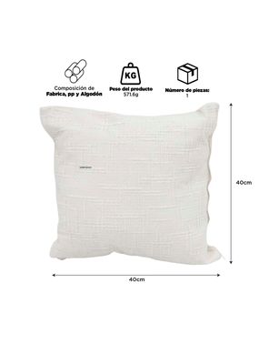 Imagen 2 del producto Cojín Decorativo Blanco 40x40cm