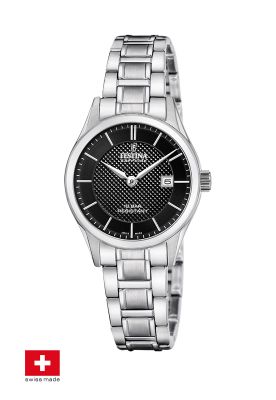 Reloj F20068/6 Festina Swiss Negro Mujer Acero Clásico