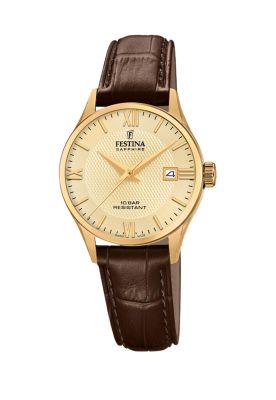 Reloj F20011/6 Festina Swiss Dorado Hombre Correa Clasico
