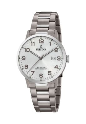 Reloj F20435/1 Festina Blanco Nácar Hombre Calendario Titanium