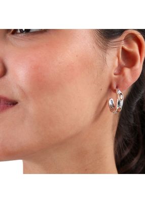 Imagen 2 del producto Aros Argolla Ocre Plateado Humana