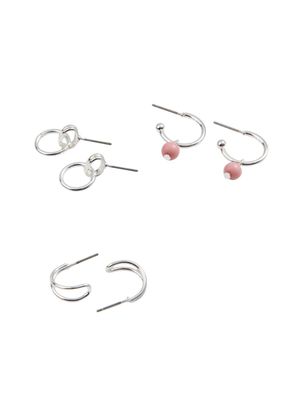 Set de 3 argollas Palo Plateado ID