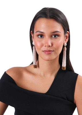 Imagen 2 del producto Aros Fiesta Flecos Rosado Humana