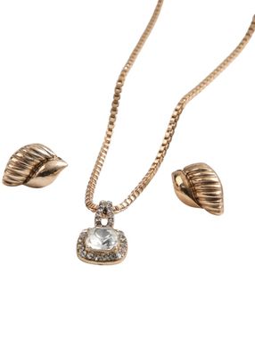 Set de aros y collar Cima Dorado ID