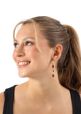 Imagen 2 del producto Aros Largo Punchy Paisley 13 Dorado i-D