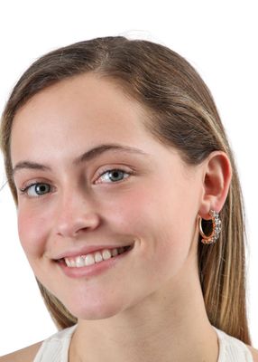 Imagen 2 del producto Aros Argolla Cristal Dorado Humana