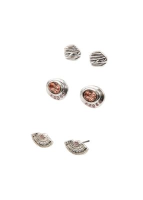 Set De Tres Aros Pegados Joel Plateado Id