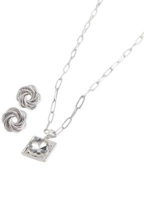 Imagen 1 del producto Set de aros y collar Gabriela Plateado ID