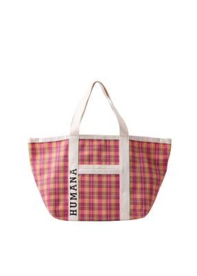 Cartera Tote Dena Tejido Cuadros Fucsia Humana