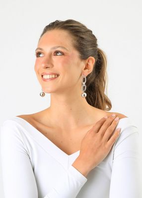 Imagen 2 del producto Aros Largos Diana Plateado Humana