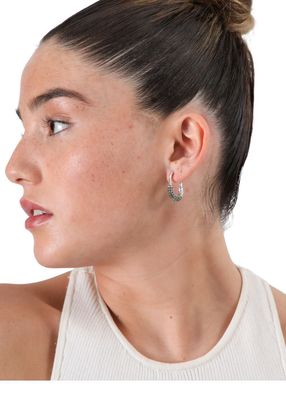 Imagen 2 del producto Argollas Ampi Plateado ID