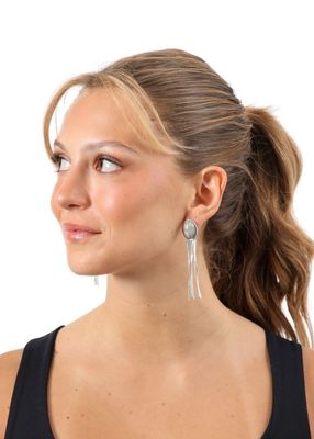 Imagen 2 del producto Aros Largo Evelia Plateado Humana