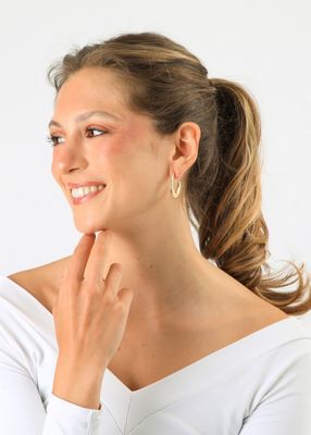 Imagen 2 del producto Aros Argollas Fiore Dorado Humana