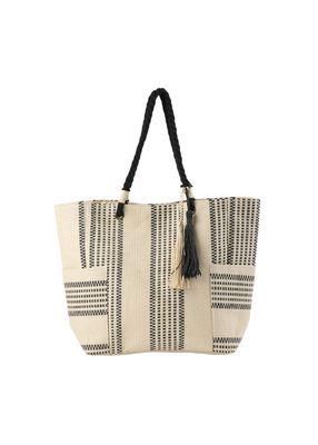 Imagen 1 del producto Cartera Tote Ficus Tejida tipo rafia blanco Playa ID