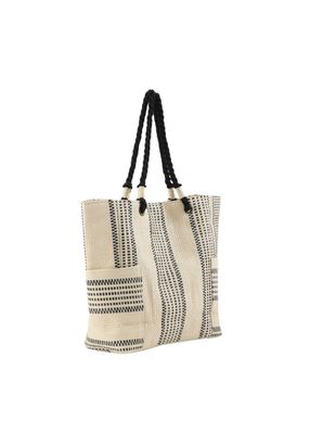 Imagen 2 del producto Cartera Tote Ficus Tejida tipo rafia blanco Playa ID