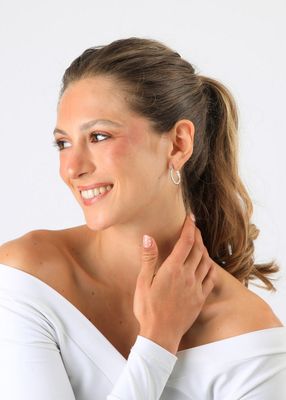 Imagen 2 del producto Aros Argollas Elia Plateado Humana