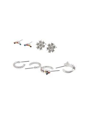 Set de 4 aros Melka Plateado ID