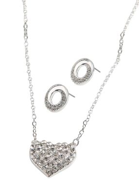 Set de aros y collar Cris Plateado ID