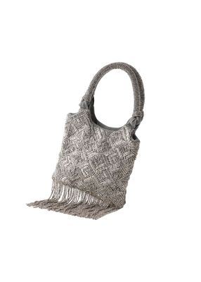 Imagen 2 del producto Cartera De Fiesta Bordado Flor Gris Humana